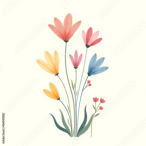 Colorful Tulips and Flowers in Bloom