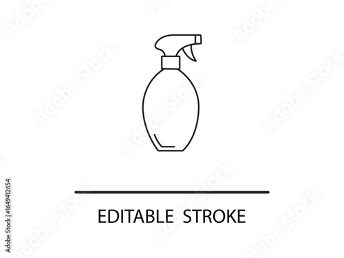 Sleek spray bottle icon symbolizing cleaning, hygiene, and product application for modern brands.