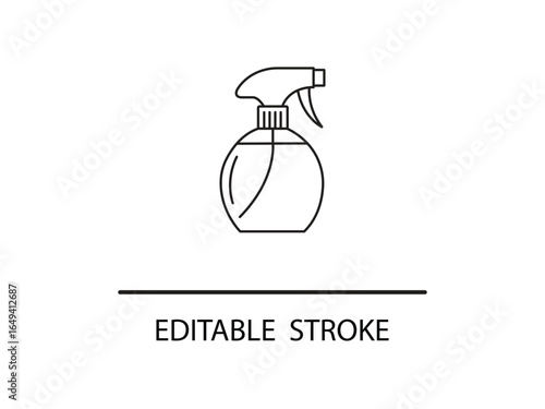 Sleek spray bottle icon symbolizing cleaning, hygiene, and product application for modern brands.