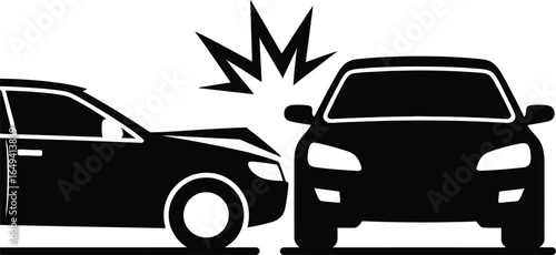 Vehicle Accident Depiction Car Crash with Transparent Background