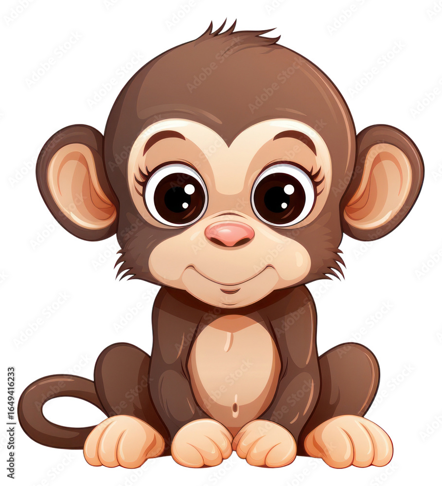 Fototapeta premium PNG Monkey sitting cartoon mammal.