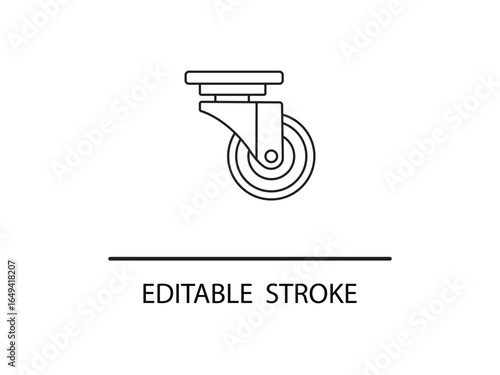 Sleek modern furniture caster wheel icon for easy mobility and industrial design applications.