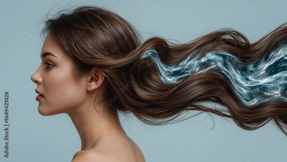 Naklejka premium girl showing her hair
