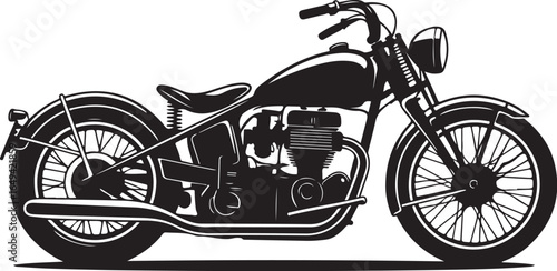 Classic motorcycle silhouette black and white style
