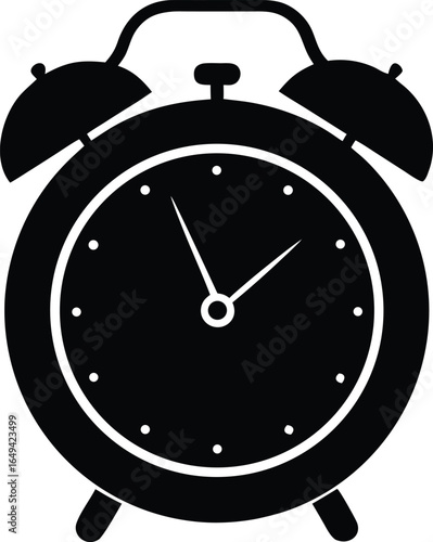  digital alarm clock silhouette symbol for morning reminder design