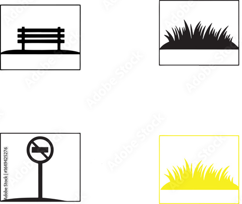 Minimalist Park and Public Space Icon Set