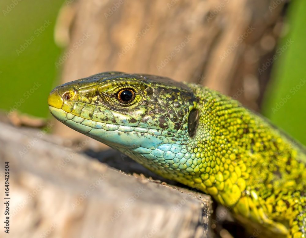 Naklejka premium Lizard portrait close-up