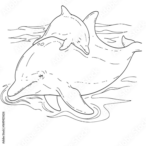  The baby dolphin is sleeping soundly on its parent's back.