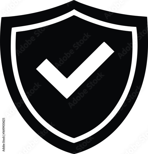  shield icon with check mark vector illustration for security