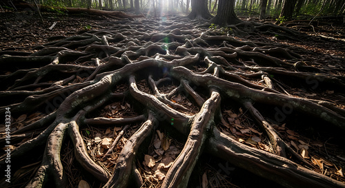 tree roots in the forest