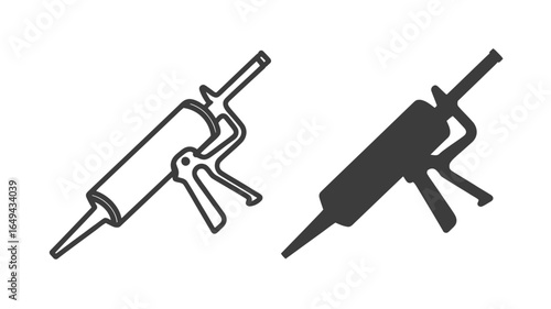 UntitledIllustration of a caulk gun, isolated on white background, a tool used for applying sealant and adhesive in construction, repair, and home improvement projects, ensuring a waterproof seal