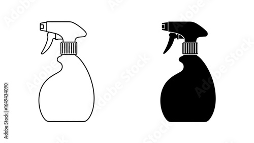 UntitledIllustration of a spray bottle isolated on white background, commonly used for cleaning and disinfecting, suitable for representing household chores, hygiene, and sanitation products