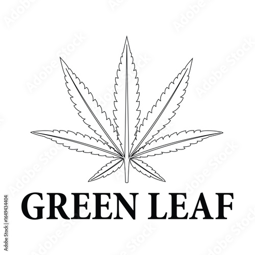 Hemp leaf symbol or logo design. Marijuana silhouette ecology logo
