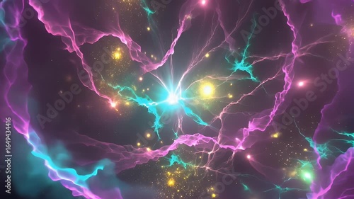 Abstract Nebula Glowing Energy Loop