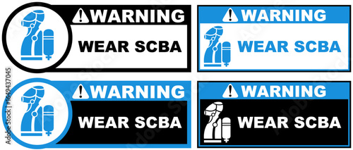 Set Collections wear scba warning sign template design vector illustration