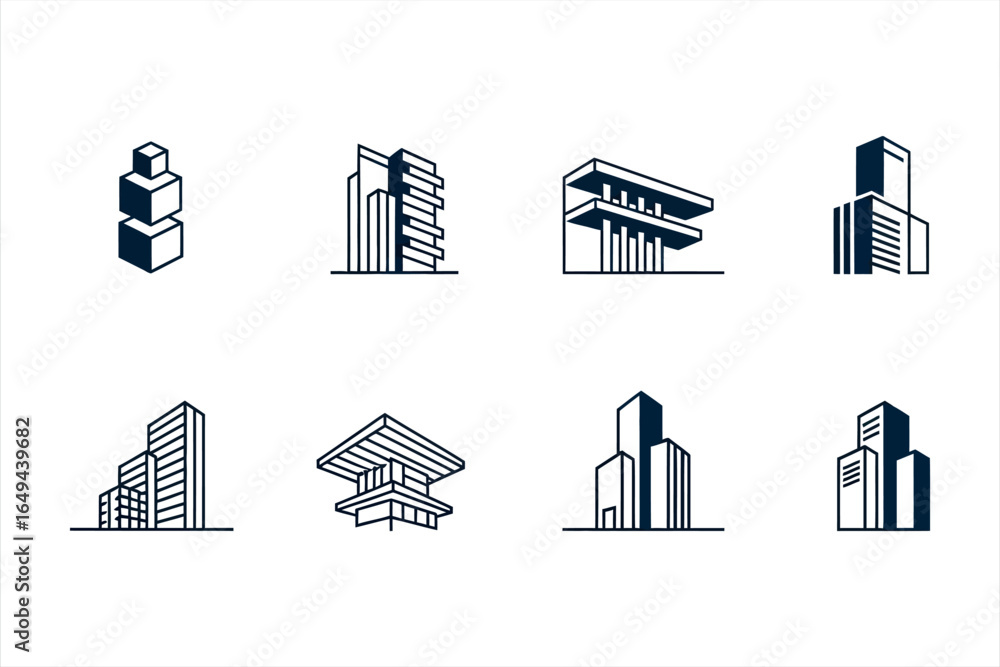 Obraz premium Modern Building Icons