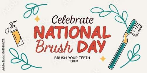 Celebrate National Brush Day with toothbrush and hygiene items