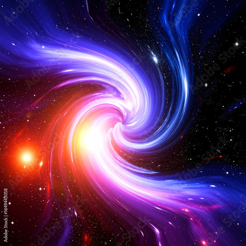 Colorful spiral nebula in space