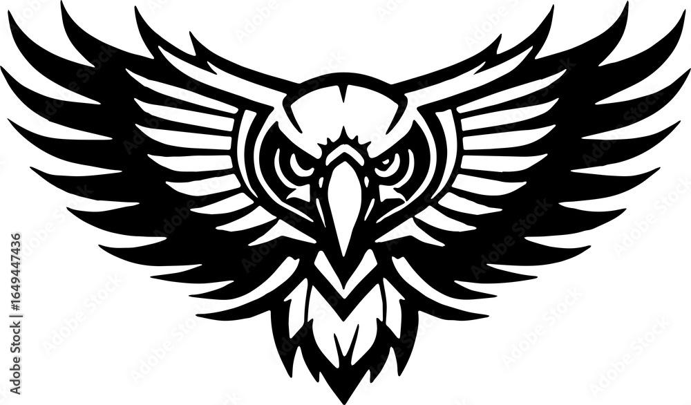 Obraz premium Furious Eagle Head Silhouette Icon Vector