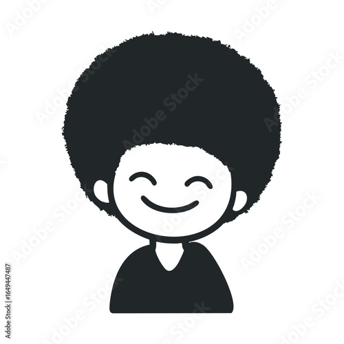 Smiling cartoon african male with afro hairstyle