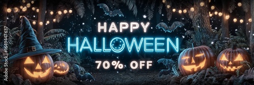 Halloween sale banner with AI design