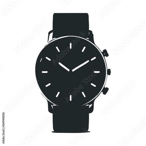 Minimalist black analog wristwatch with simple design