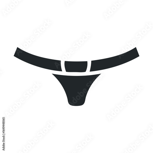 Minimalist black underwear icon on white background