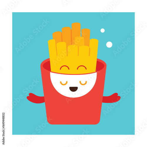French Fries Having a Spa Day Illustration