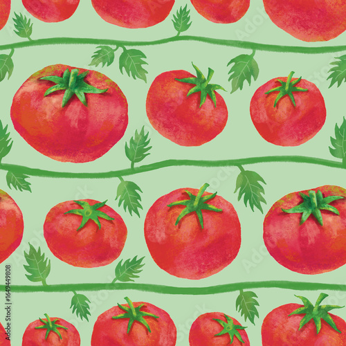 Wallpaper Mural Watercolour style tomato seamless pattern Torontodigital.ca