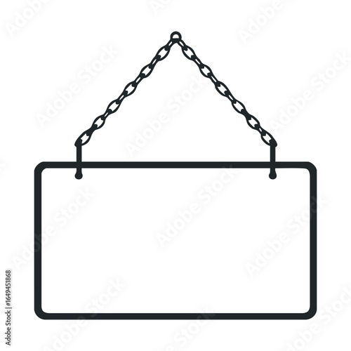 Blank hanging signboard with chain for custom text or design