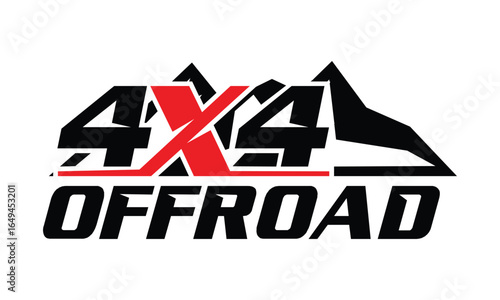 4x4 logo for 4 wheel drive truck and car design vector template illustration