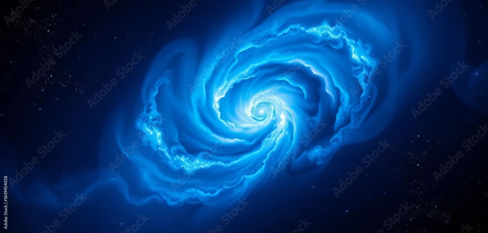 Obraz premium Abstract cosmic nebula, swirling stars, blue hues, shine, design