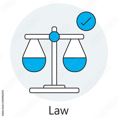 Law Icon, Criminal Law, Civil Law, Family Law, Labor Law, Property Law, vector