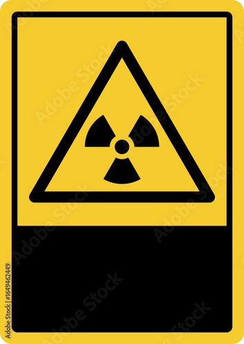 warning safety signs_warning ; radioactive material or ionizing radiation your custom message here portrait size a4/a3/a2/a1	 
