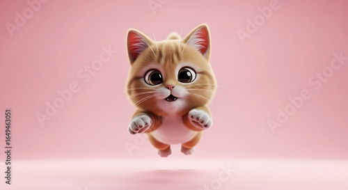 Prepare for an overload of cuteness with this exceptionally adorable 3D illustration of a ginger kitten.