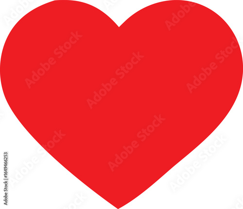 A vibrant red heart symbolizing love romance and affection on a clean white background