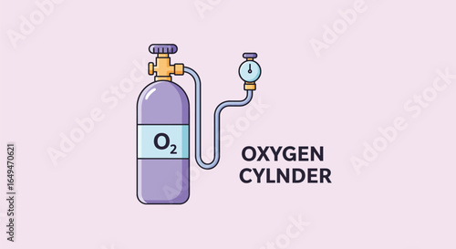 Oxygen Cylinder with Regulator and Pressure Gauge