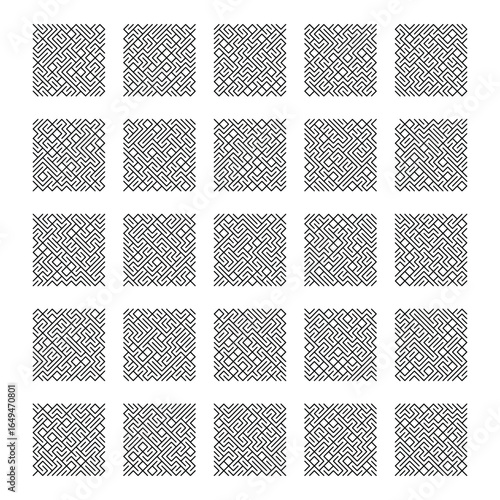 Dark Line Abstract Maze Bundle For Modern Textile Prints And Decorative Papers