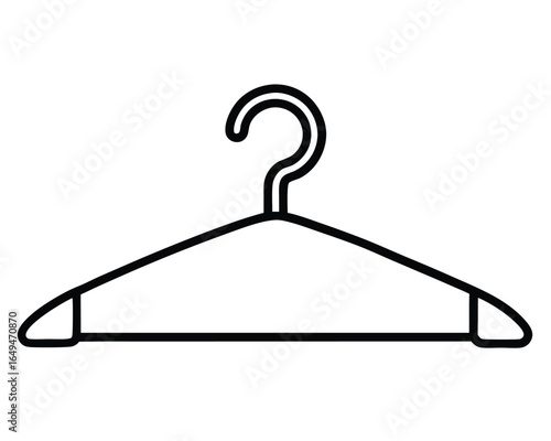 Minimalist Hanger Style Icon for Clothes & Fashion Design Projects on White