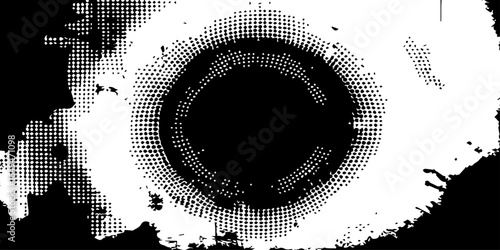 Splashes and dotted paint distressed halftone vector background with Old grunge black texture design.	