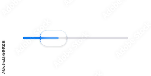 Liquid glass button loading bar transparent element background. Glass ui design