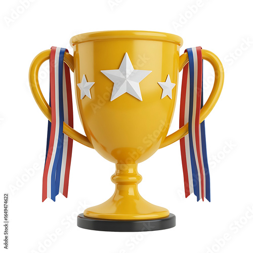 gold cup isolated on white background
