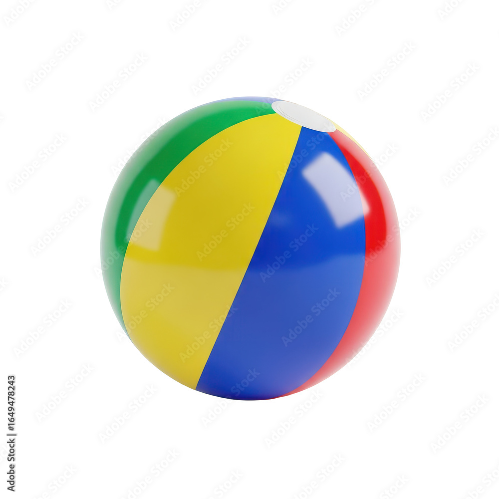 Fototapeta premium Colorful Beach Ball, Summer Fun, Inflatable Toy, Vacation Accessory, Pool Toy