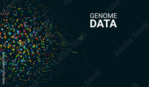 Genetic dna data map sequence vector background. DNA gene test infographic science abstract biotechnology concept chart