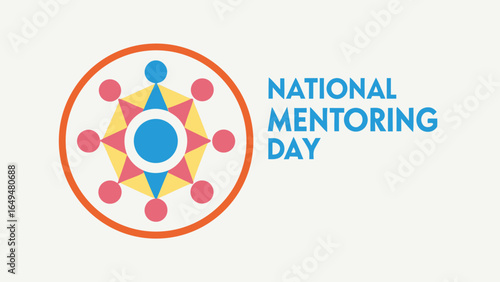 National Mentoring Day graphic with abstract geometric design mentorship guidance