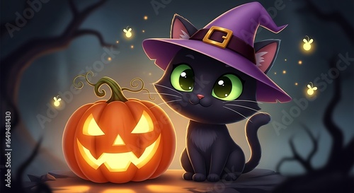 Get into the Halloween spirit with this incredibly adorable and enchanting illustration.