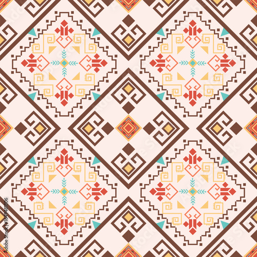 Tribal geometric textile pattern, ethnic, aztec, fabric, decorative, wall, wallpaper, wrapping paper, fabric, silk, scarf, pillow, book, backdrop and etc.