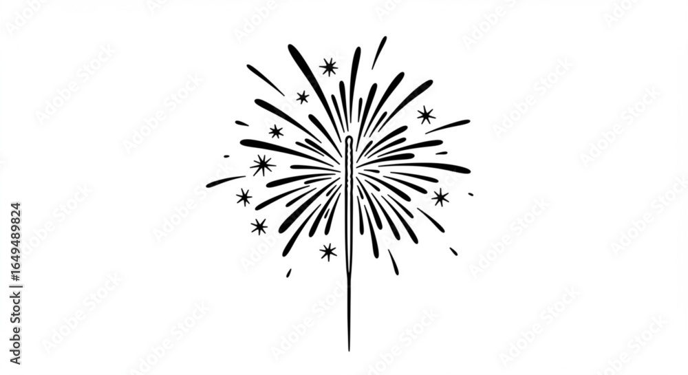 Fototapeta premium Sparkler firework isolated on white background