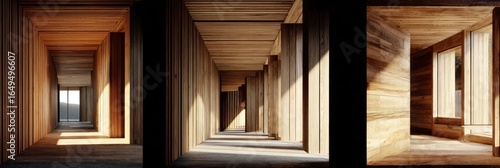 Wooden Corridor with Natural Light