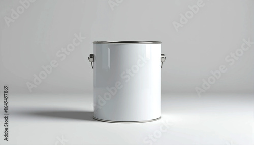 Paint can isolated on white wall mockup